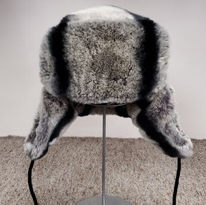 Chinchilla Rex Fur Trooper Hat